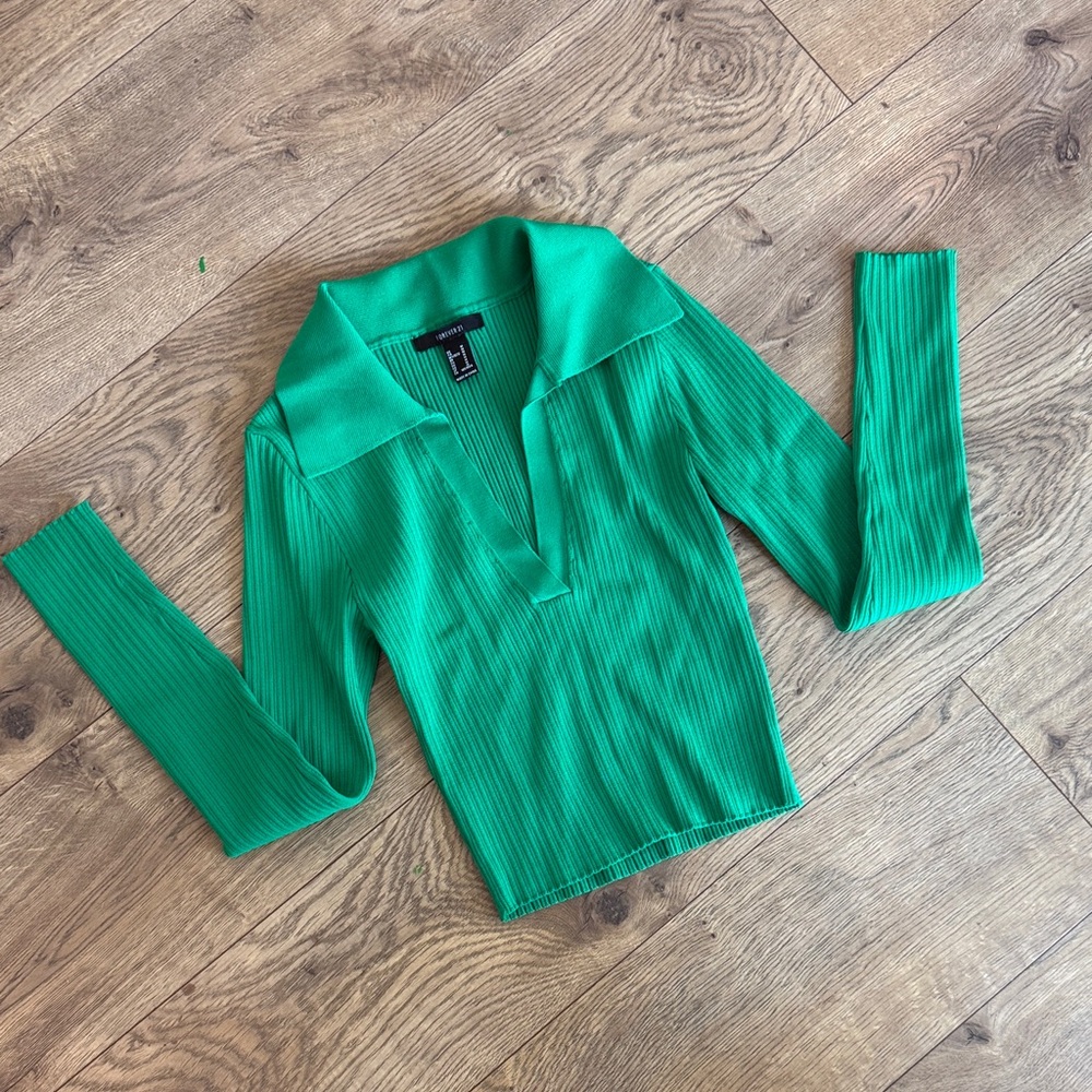 Forever 21 Green Ribbed Top